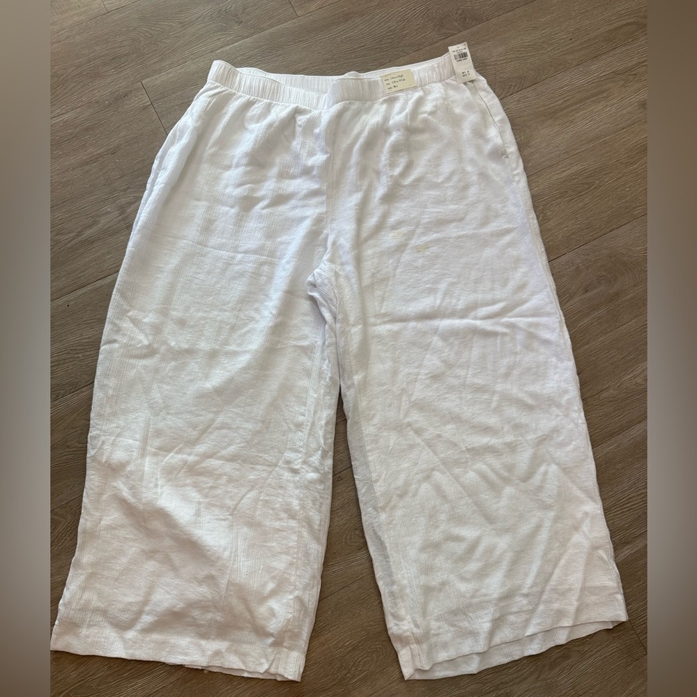 NTW Abercrombie & Fitch Wide Leg White Casual Bottoms